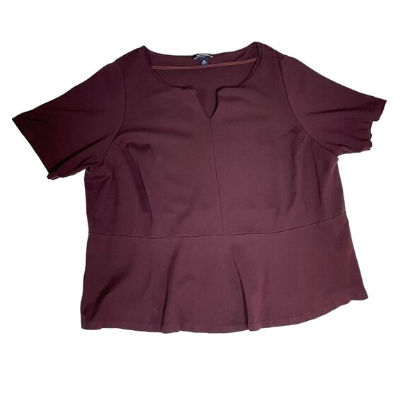 Lands End Womens Purple Peplum Blouse Top Plus Size 3x Shirt u - Picture 7 of 13